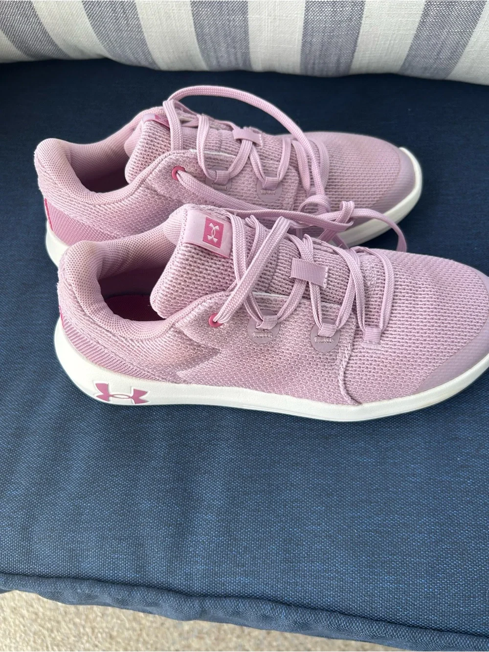 Under Armour Youth Light Pink Knit Training Sneakers
